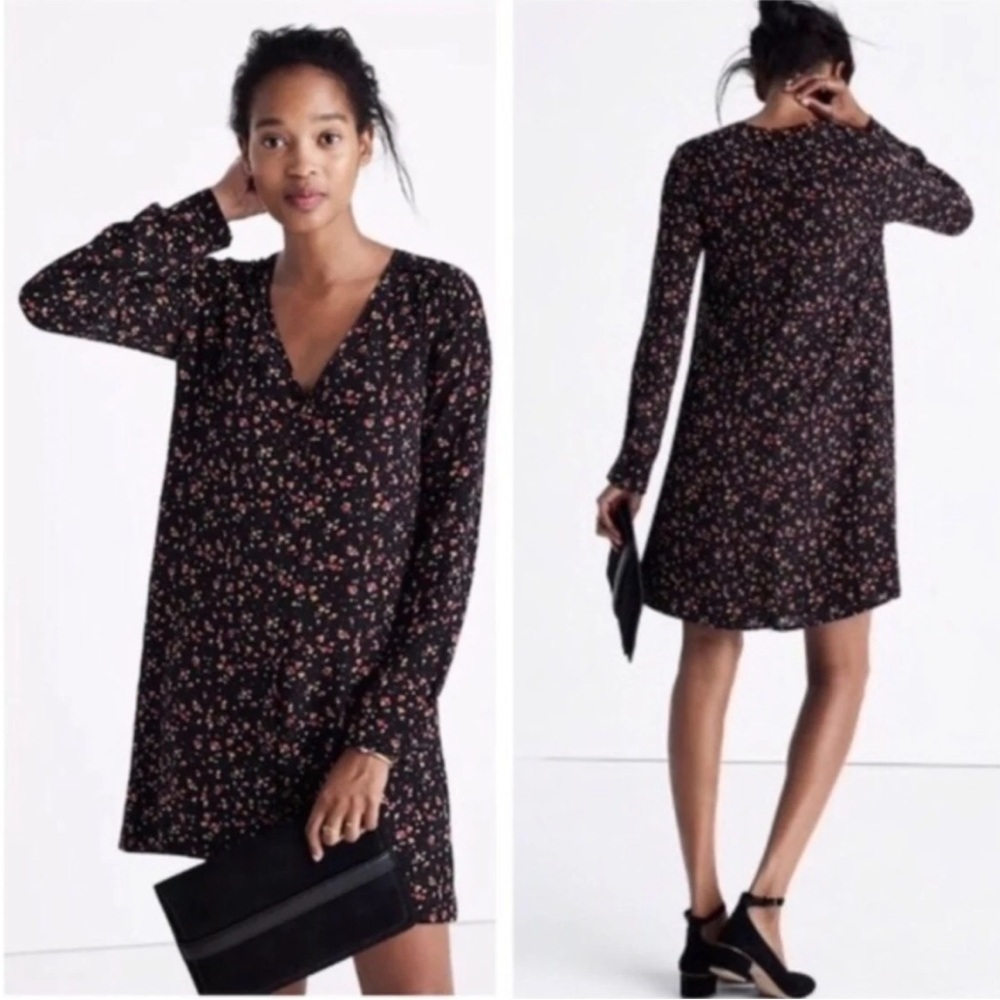 Madewell Et Sézane Elly Silk Floral Mini Dress Women's Size X-Small
